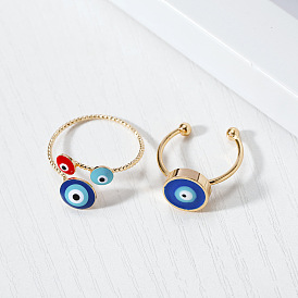 Adjustable Evil Eye Ring with Turkish Blue Eye - Fashionable and Unique
