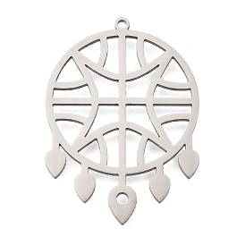 201 подвески из нержавеющей стали, лазерная резка, плетеная сетка/паутина с подвеской в виде листа