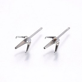 201 Stainless Steel Stud Earring Findings, with 304 Stainless Steel Pin