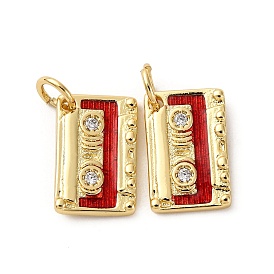 Латунь с фианитами и эмалевыми подвесками, регистратор, стойки покрытие, без свинца и без кадмия, долговечный, с целью перехода в кольце