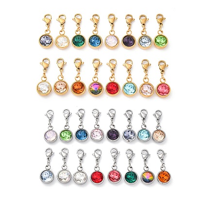 Ионное покрытие (ip) 304 подвески из нержавеющей стали со стразами, застежка когтя омара