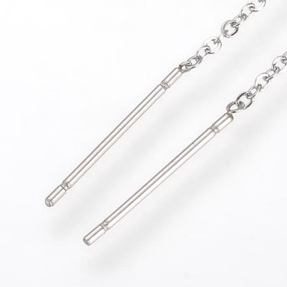 304 Stainless Steel Earring Findings, Ear Threads