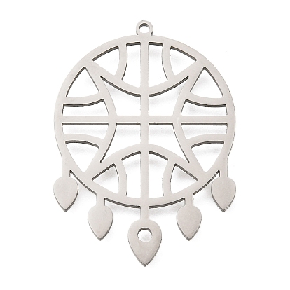 201 подвески из нержавеющей стали, лазерная резка, плетеная сетка/паутина с подвеской в виде листа