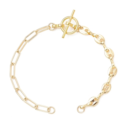 Изготовление браслетов из латунных цепочек в виде кофейных зерен и цепочек из скрепок., Сплав с Переключить застежками