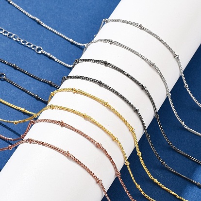 2мм латунные спутниковые цепочки-ожерелья для женщин, с 304 из нержавеющей стали омара застежками, стойки покрытие, без свинца и без кадмия, долговечный