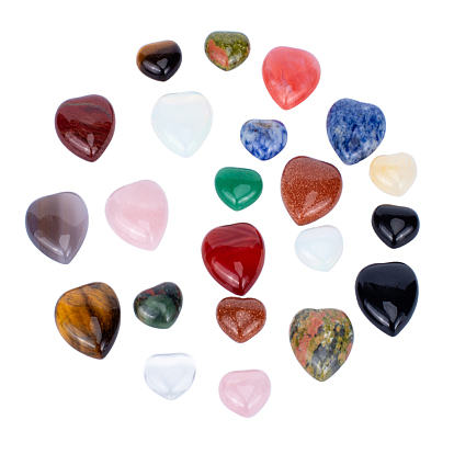 Cabujones de piedras naturales y sintéticas, corazón