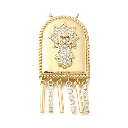 Латунные микро проложить кубического циркония подвески, арка с хамсой