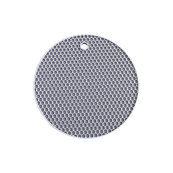 Flat Round Silicone Heat Resistant Pot Holder, Nonslip Insulation Honeycomb Mat, for Wax Cup and Kitchen Supplies