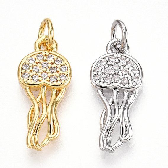 Латунные микро проложить кубического циркония подвески, без кадмия и без свинца, медузы прелести, с целью перехода в кольце