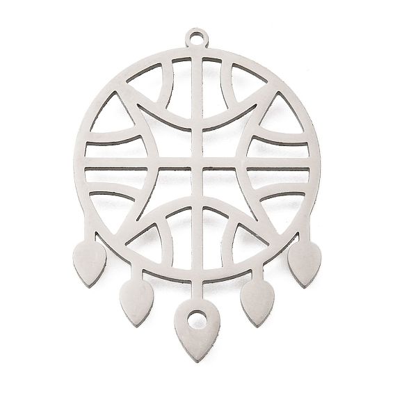 201 подвески из нержавеющей стали, лазерная резка, плетеная сетка/паутина с подвеской в виде листа