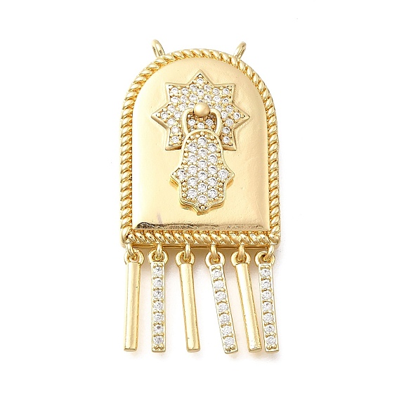 Латунные микро проложить кубического циркония подвески, арка с хамсой