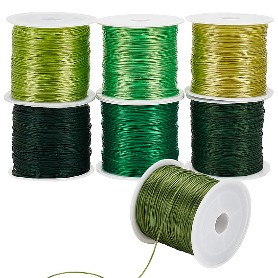 7 рулоны 7 цвета плоские эластичные хрустальные нити, эластичная нить для бисера, для изготовления эластичного браслета