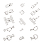 10Sets 5 Style Brass Fold Over Clasps, Mixed Shapes