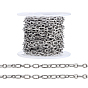 304 Stainless Steel Textured Cable Chains, Unwelded, with Spool