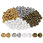 160Pcs 4 Colors Tibetan Style Alloy European Beads, Large Hole Beads, Rondelle