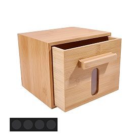 Taschentuchbox aus Bambus mit Aufbewahrungsschublade, Taschentuchhalter, Rechteck
