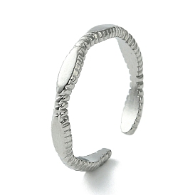 304 Stainless Steel Open Cuff Ring, Blank Oval