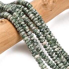 Натуральные зеленые пятна яшмовых нитей, рондель