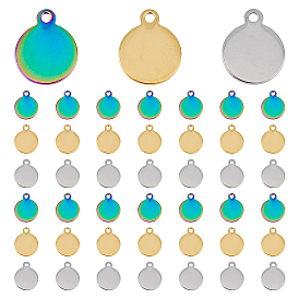 90 шт 3 цвета 304 подвески из нержавеющей стали, плоский круглый шарм