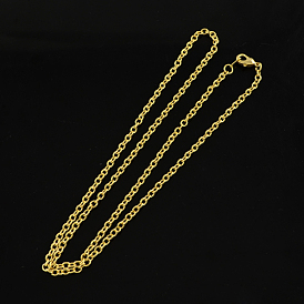 Латунные кабельные цепи ожерелья, с латунными карабин-лобстерами , 18.9 дюйм