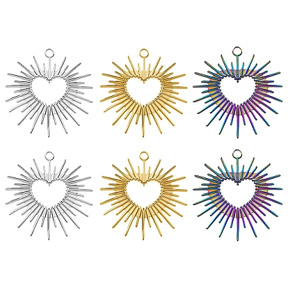 304 подвески из нержавеющей стали, солнце с сердечным очарованием