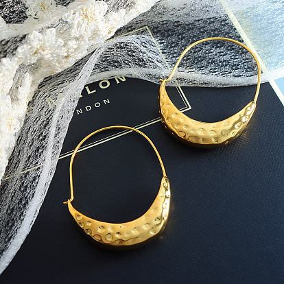 Geometric Retro Ship Embossed Earrings for Women, Titanium Steel Jewelry Gift