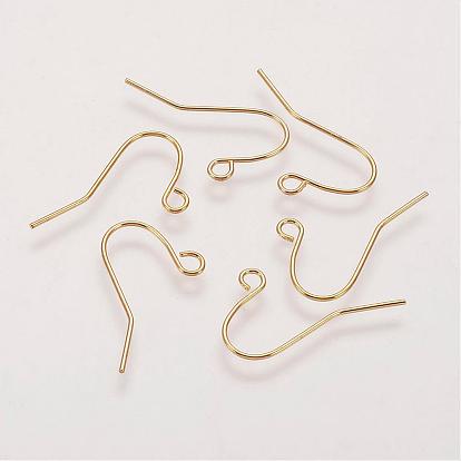 Jewelry Findings, Iron Earring Hooks, Ear Wire, with Horizontal Loop, 12x17mm, Nickel Free
