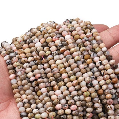 Natural Pink Opal Beads Strands, Faceted, Rondelle