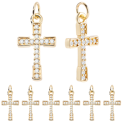 10 кулоны из латуни с микрочастицами и кубическим цирконием., крестик, стойки покрытие, без свинца и без кадмия, долговечный, с целью перехода в кольце