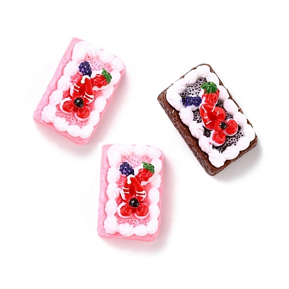 Cabujones decodificados de resina, alimento de imitación, pastel