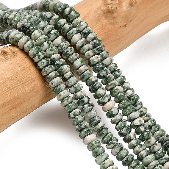 Натуральные зеленые пятна яшмовых нитей, рондель