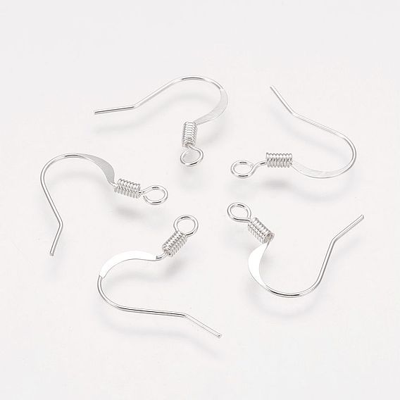 Латунные французские крючки для серег, плоские крючки для серег, провод уха, с горизонтальной петлей, без никеля 