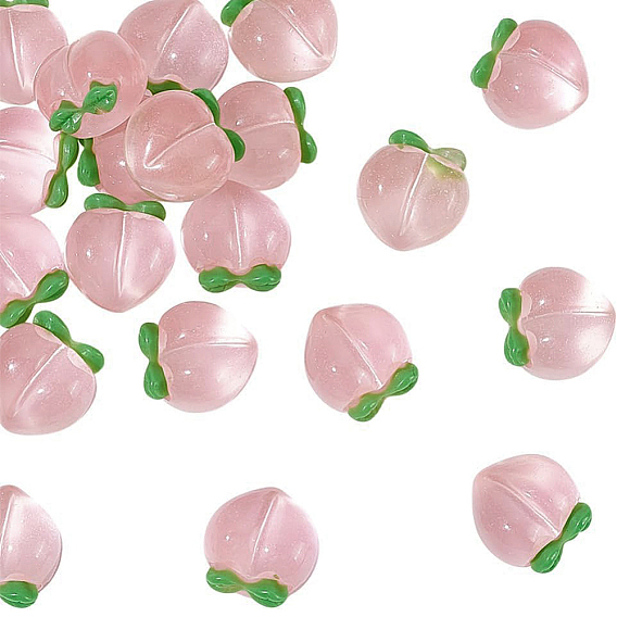 50Pcs Resin Peach Pendants