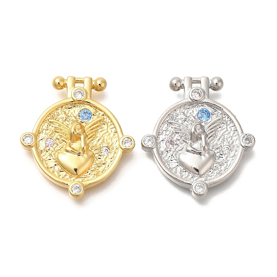 Латунные микро проложить кубического циркония подвески, часы прелести