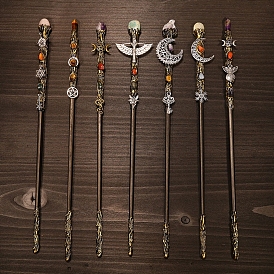 Gemstone Magic Wands, Metal Fairy Sticks