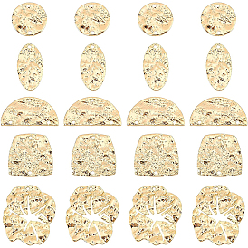 20шт 5 стиль латунные соединительные подвески, без никеля , сердце и плоский полукруглый и арочный, разнообразные