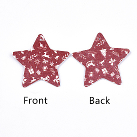 PU Leather Big Pendants, Christmas Theme, Star