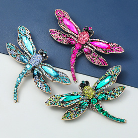 Sparkling Dragonfly Brooch - Chic Summer Alloy Rhinestone Pin for Girls and Women