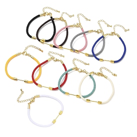 Nylon Cord Bracelet Making, with Brass Beadable Bar, Golden