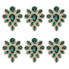 Teardrop Shape Hotfix Rhinestone, Alloy Rhinestone Appliques, for DIY Bridal Dress, Shoes