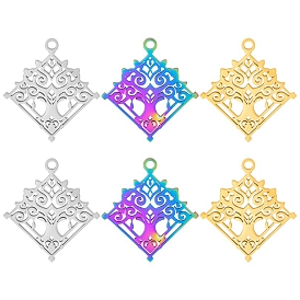 304 подвески из нержавеющей стали, ромб с подвеской для йоги