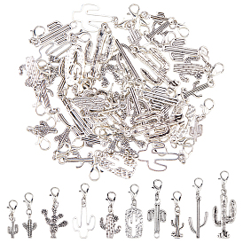 40шт 10 стиль сплав подвесные украшения, Сплав с застежками когтя омара, кактус