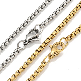 Ion Plating(IP) 201 Stainless Steel Box Chain Necklaces for Women and Men