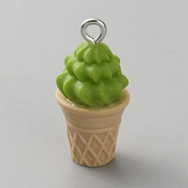 Непрозрачные подвески смолы, кремовый, с железной платиной петлей