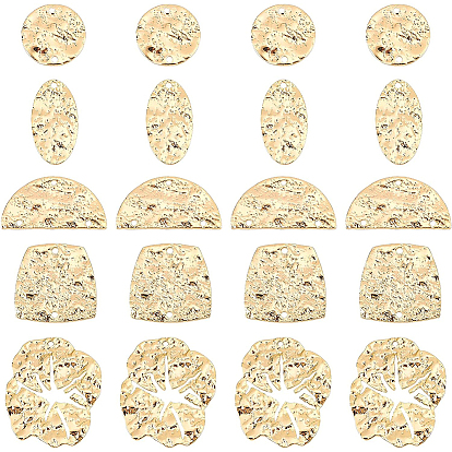 20шт 5 стиль латунные соединительные подвески, без никеля , сердце и плоский полукруглый и арочный, разнообразные