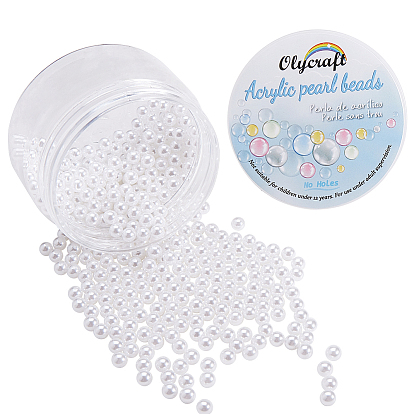 Eco-Friendly Plastic Imitation Pearl Beads, High Luster, Grade A, No Hole, Round