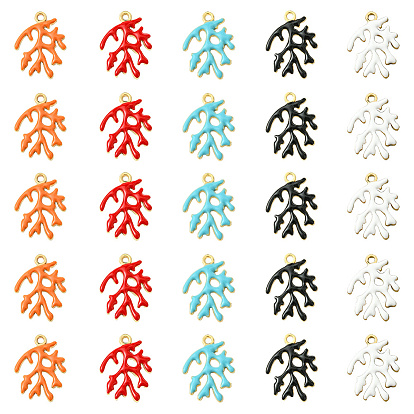 30 шт. Подвески из сплава эмали, ветки прелести, стойки покрытие, без кадмия, без никеля и без свинца