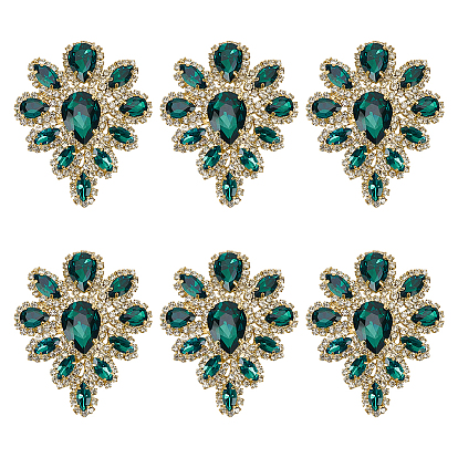 Teardrop Shape Hotfix Rhinestone, Alloy Rhinestone Appliques, for DIY Bridal Dress, Shoes