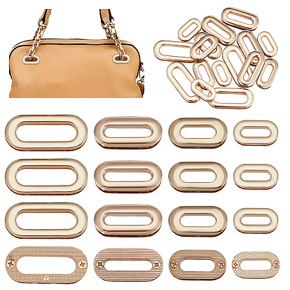 16 шт. 4 стиль цинковый сплав ввинчивающаяся люверсная фурнитура, для изготовления пакетов, овальные