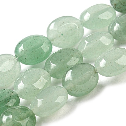 Naturelles aventurine verte brins de perles, Ovale Plat